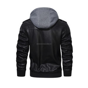Chaqueta de cuero con logotipo personalizado de alta calidad, precio de venta al por mayor, ropa, chaqueta de cuero resistente al viento para hombre - Product Image 2