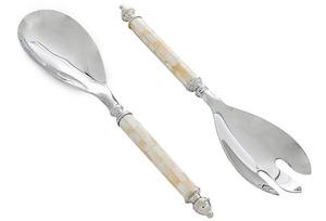 Ensemble de service à salade moderne avec poignée en nacre Ustensiles de cuisine pour la maison, le restaurant et la table de fête - Product Image 6