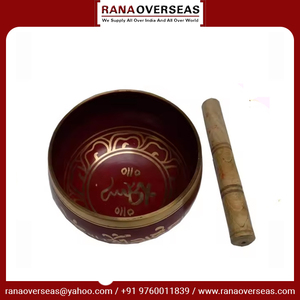 Última marca nueva Rana Overseas Inc tibetano Metal Casting Singing Bowl granate Color mazo para meditación Chakra curación - Product Image 2