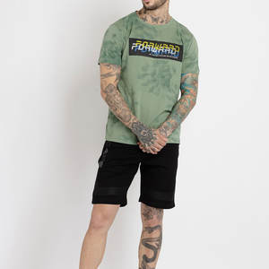 Men's Regular Fit Short Sleeve Screen Printed <b>T</b>-<b>Shirt</b> Street Fashion Top with Formal Letter Pattern Embroidered Knitted Fabric - Product Image 4