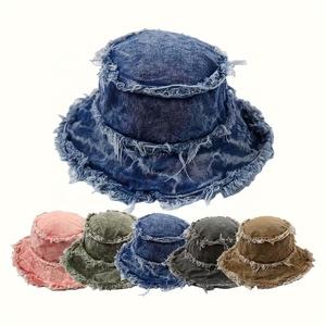 Nouveau Chapeau Bob en Jean Vieilli Style Vintage 2026 à Large Bord pour Activités de Plein Air Unisexe – Idéal Plage et Été - Product Image 1