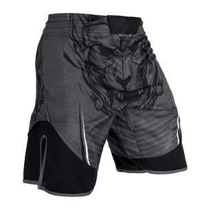 Pantalones cortos de lucha MMA Spandex elásticos en 4 direcciones personalizados para hombre al por mayor, ropa deportiva OEM con impresión por sublimación, ropa de artes marciales con logotipo personalizado - Product Image 1