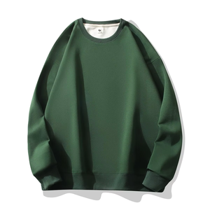 Sweat-shirts à col rond pour hommes avec logo personnalisé, en molleton de coton 320G, anti-rétrécissement, uni, simple - Product Image 2