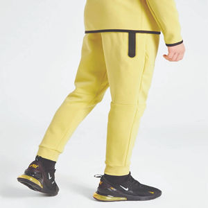 Custom Brand Logo 69% Cotton 31% Polyester Yellow Boys <b>Tech</b> Fleece Tracksuit Full Zip Hoodie Joggers Sweatpants Sweatsuit - Product Image 4