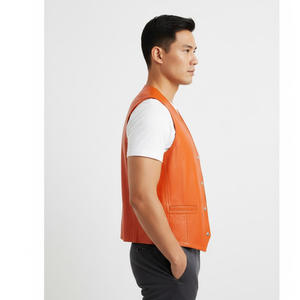 เสื้อกั๊กนักขี่มอเตอร์ไซค์หนังสังเคราะห์แขนกุดระบายอากาศอบอุ่นสำหรับฤดูหนาว - Product Image 4