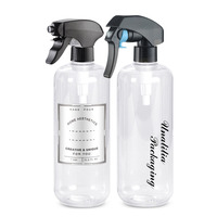 Bouteille cosmétique en plastique PET 450 ml avec pompe pulvérisatrice, emballage personnalisé, couleurs et formes personnalisables, service OEM, impression sérigraphique