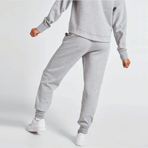 2025 Private Label 69% Coton 31% Polyester Femmes Tech Polaire Survêtement Heather Grey Full Zip Hoodie Joggers Sweatpants Sweat s - Product Image 4
