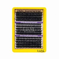 Kit d'extensions de cils DIY transfrontalier 60D 80D 100D, faux cils en grappe naturels, volumineux et bouclés