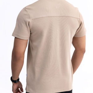 100% Poplin Cotton Casual <b>Summer</b> <b>Shirt</b> <b>Men</b> Customizable Beige Eco-Friendly Printed Design Breathable Anti-Wrinkle Short Sleeve - Product Image 4