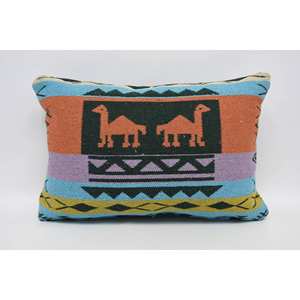 Almohada de lana púrpura de 16x24 pulgadas, cojín decorativo de tejido suave con patrón de flores geométrico tradicional y Vintage para uso en el suelo - Product Image 5