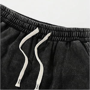 Oem Casual Sport Gym Ácido Lavado 100% Algodón Personalizado Hombres Impreso Sudor Baloncesto Tallas grandes Pantalones cortos para hombres - Product Image 3