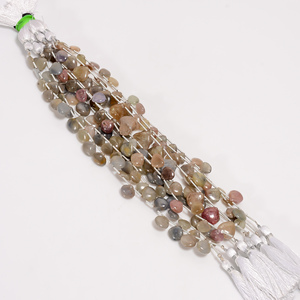 Cuentas de zafiro, cuentas lisas con forma de corazón de zafiro múltiple, cuentas de piedras preciosas de zafiro múltiple, cuentas de zafiro múltiple para la fabricación de joyas - Product Image 1