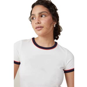 เสื้อยืดผู้หญิงผ้าเจอร์ซีย์เนื้อนุ่ม น้ำหนัก 200 กรัม ทรงปกติ แขนสั้น ผ้าฝ้าย 100% คอปกแบบเรียบ ขายดี เหมาะสำหรับใส่ในฤดูร้อน สไตล์ลำลอง - Product Image 4