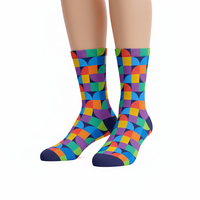 Chaussettes unisexes imprimées numériquement avec logo personnalisé, service OEM, printemps, décontractées, 100% coton, antibactériennes, respirantes, épaisses