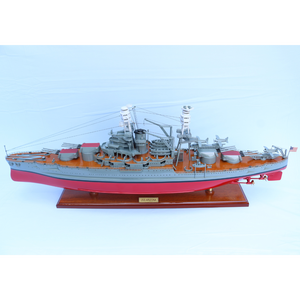 ARTESANÍA DE MADERA USS ARIZONA MODELO DE NAVE-SOPORTE DE EXPOSICIÓN DE DECORACIÓN NÁUTICA PINTADA - Product Image 6