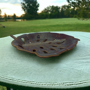 Plateau de fruits en céramique de luxe en gros de qualité supérieure centre de table en forme de feuille plat de fruits pour comptoirs de cuisine table à manger, - Product Image 4