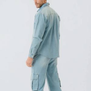 Venta al por mayor de camisetas para hombres, moda informal, camisa de mezclilla de algodón, ropa de calle, camisa con estampado de logotipo personalizado, precio al por mayor, Top Boys - Product Image 4