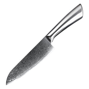 Venta al por mayor Top Ventas Personalizado Hecho a mano Chef Damasco Acero Hoja fija Chef Cuchillo forjado con mango de metal plateado para chef - Product Image 5