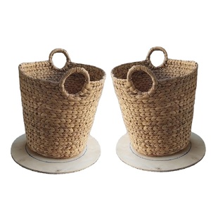 Panier de rangement en jacinthe d'eau jaune foncé vintage écologique personnalisé yeux flexibles multifonctionnels 47 - Product Image 1