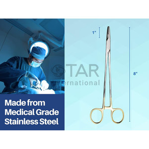 ที่จับเข็ม Mayo Hegar ขนาด 8 นิ้ว พร้อมหัวเข็มเคลือบทองทังสเตนคาร์ไบด์ พร้อมระบบล็อคแบบวงล้อที่แข็งแรง อุปกรณ์ทางการแพทย์ - Product Image 5