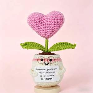 Flor de ganchillo multicolor de tulipán y girasol en maceta, transfronteriza, para muñecas de peluche, con energía positiva - Product Image 6