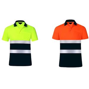 Camiseta Polo de Trabajo de Seguridad Reflectante de Manga Corta para Hombre, Alta Visibilidad, ANSI Clase 1, Impermeable, con Logotipo Personalizado - Product Image 1