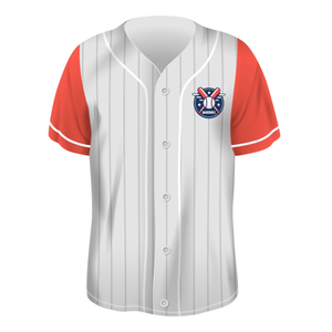 Venta al por mayor de cuello de poliéster uniforme de béisbol personalizable impresión por sublimación completa estilo informal de talla grande jersey de béisbol en blanco - Product Image 3