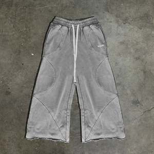 Pantalon de survêtement personnalisé poids lourd délavé à l'acide pour hommes 450 Gsm Baggy pantalon évasé avec jambe large Style décontracté - Product Image 1