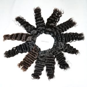 Extensiones de cabello de templo indio Virgen sin procesar, paquetes de cabello brasileño Natural sin procesar, encaje HD, estilos de rizos de onda profunda sueltos suaves - Product Image 2