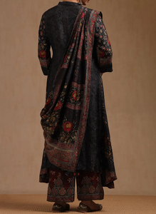 Stylish Indian & Pakistani Clothing viscose silk Black Multi Color <b>Women</b> Kurta <b>Dress</b> with Dupatta Traditional Regular Fit Outfit - Product Image 6