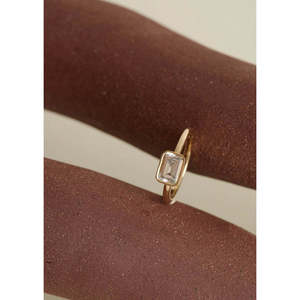 Bague en or 14 carats Sophia avec diamant 1-6 carats, formes émeraude/poire/ronde, pour fiançailles - Product Image 3