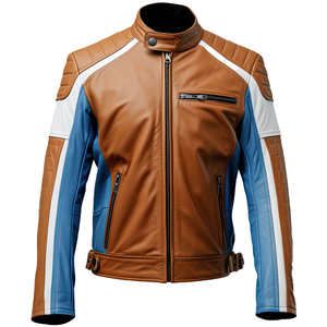 แจ็คเก็ตหนังผู้ชายสไตล์โมเดิร์นสำหรับฤดูหนาว หนังวัวแท้ ผ้าแคนวาส กันน้ำ มีฮู้ด แฟชั่นทันสมัย สำหรับผู้ที่ชื่นชอบสไตล์มอเตอร์ไซค์และไบค์เกอร์ - Product Image 3