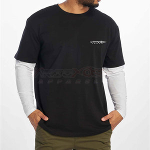 เสื้อยืดแขนยาวผ้าฝ้ายสองชั้นสำหรับผู้ชาย, เสื้อยืดแขนยาวสไตล์สตรีทเสื้อยืดแฟชั่นลำลอง - Product Image 2