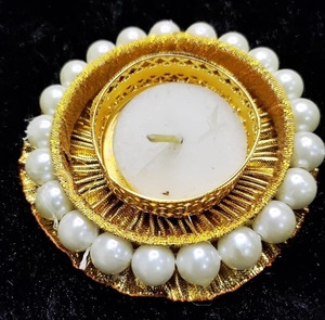 Assorted Luxury Pearl Round Embellished Diya Tealight Holder Set Pooja Return Gift Candle Housewarming Return <b>favor</b> Wedding - Product Image 3