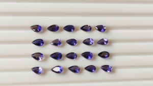 Chất lượng cao màu xanh iolite 6x9mm lê hình dạng lỏng tự nhiên màu xanh <span class=keywords><strong>Corundum</strong></span> cắt đá 6mm rực rỡ cắt Sapphire đá quý cho đồ trang sức - Product Image 2