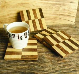 Ensemble fait main en résine de noyer naturel incrustation sous-verres Unique bambou boisson sous-verre pour la maison cuisine thé Table basse décor pour cadeaux - Product Image 1