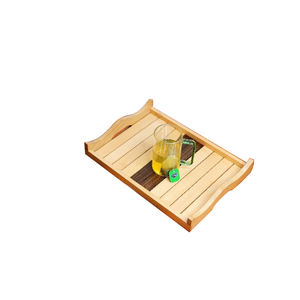 Bandeja de servidor de té y café Bandeja de servicio de madera de estilo moderno Bandeja de servicio de postre de comida de acabado personalizado - Product Image 1