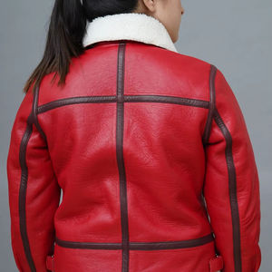 B3 Bomber Leather Shearling Fur <b>Jacket</b> for Men-Waterproof Windproof Reversible Winter Motorbike Fashion - Product Image 1