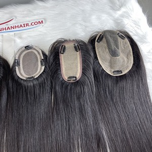 Wholesale Price High Quality Raw Vietnamese Hair Toupee Hair Extensions Straight <b>Top</b> Hair Pieces Made in Vietnam - Product Image 1