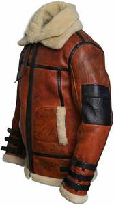 Chaqueta de piel sintética ajustada personalizada al por mayor para hombre estilo informal de calle con cierre de cremallera para ciclismo de invierno - Product Image 4