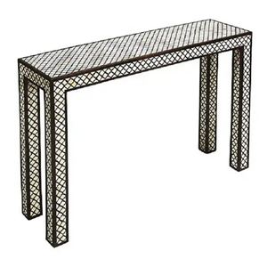 Table console en incrustation d'os artisanale Table d'entrée de luxe de designer pour salon couloir et décoration intérieure Meubles - Product Image 6