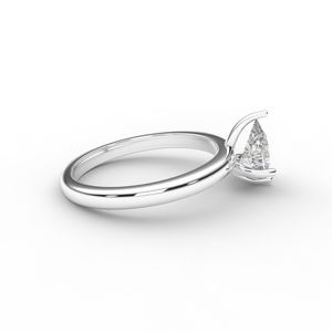 IGI Certified Pear Cut Lab Grown Diamond Solitaire Engagement & Wedding Ring in <b>Solid</b> 925 Sterling <b>Silver</b> - Product Image 4