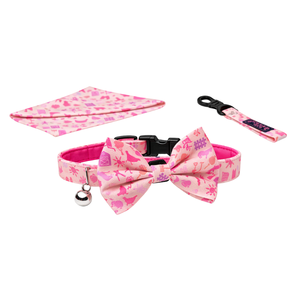 Noeud papillon pour chien à motif de dessin animé, collier pour animal de compagnie réglable, accessoire en tissu doux avec fermeture à boucle et à crochets - Product Image 1