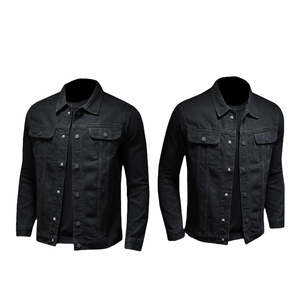 Veste en jean noire de qualité supérieure pour homme Vêtements d'extérieur élégants à boutons avec délavé Veste en jean décontractée durable pour homme - Product Image 5