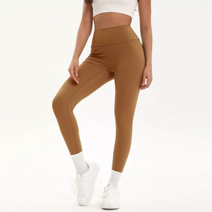 Latest Women's High Waist <b>Leggings</b> <b>with</b> Large <b>Pockets</b> Knitted Breathable Quick Dry Yoga Workout Pants OEM Customizable - Product Image 2