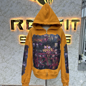 Conception personnalisée préfet coupe meilleur matériel fermeture éclair sweat à capuche bouffée imprimé fabriqué en usine à bas prix sweats à capuche pour hommes sweats à capuche - Product Image 1