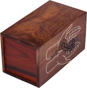 Urna de palisandro para cenizas humanas-Caja de madera de árbol de corazón-Urna de cremación personalizada para cenizas Urna de madera grande hecha a mano - Product Image 5