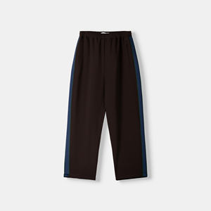 Pantalon décontracté pour homme, coupe droite, motif estival, en soie glacée, anti-boulochage, séchage rapide, léger, taille élastique, mi-haute, devant plat - Product Image 3