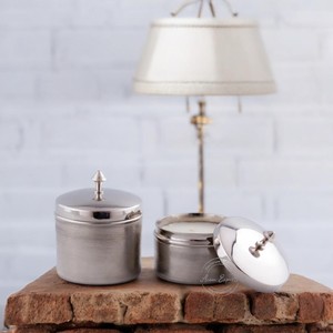 Offre Spéciale vases à bougies de luxe vases à bougies vides en métal rustique prix bon marché vases à bougies enduits de poudre noire pour noël - Product Image 5