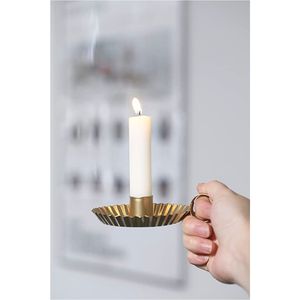 Porte-bougie sur piédestal côtelé artisanal |   Support décoratif en forme de coquille pour bougies coniques |   Base de pilier shabby chic pour cheminée, mariage, fête - Product Image 6